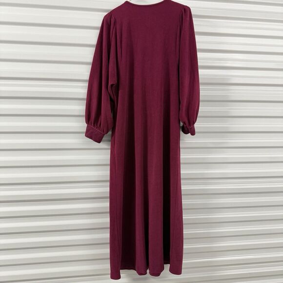 Vintage Vanity Fair Nightgown Women Medium Maroon Soft Comfort Barrel Sleeve - Picture 2 of 13